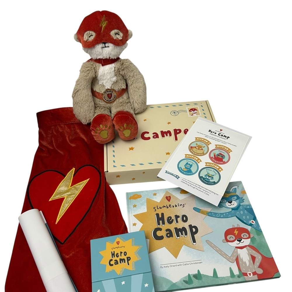 Slumberkins Otter Kin Hero Camp Superhero Set Complete Book Mission Kids Cape